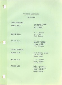 Alabama College Resident Assistants 1968-69