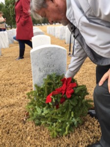Fred Crawford Laying Wreath - Jackie D's Gravesite 2016